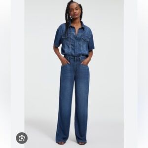 NWOT Good American Weightless Denim Jumpsuit